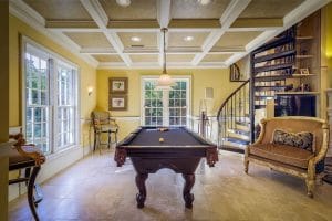 Luxury home interior with private indoor pool room