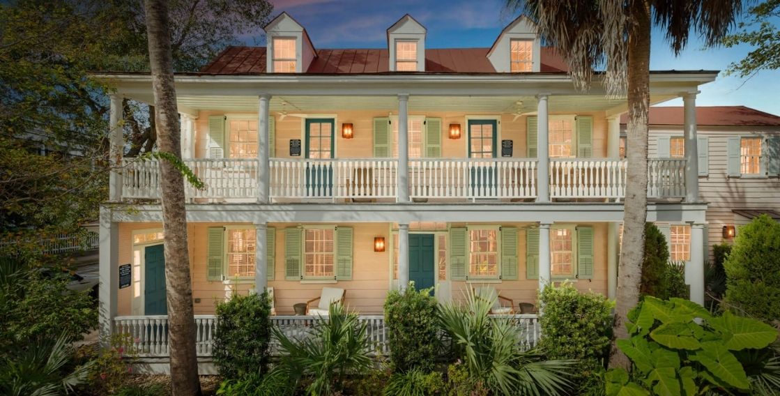 Historic Charleston vacation rental home with a spacious double porch and classic Southern architecture